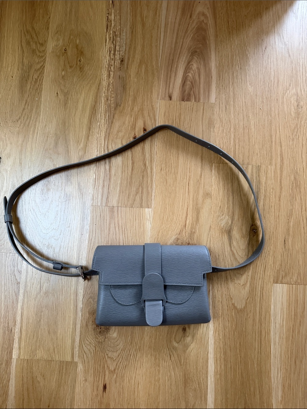 Senreve Gray Leather Crossbody Belt Bag